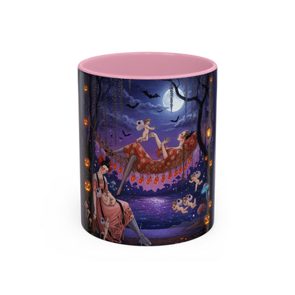 🌙🎃 Moonlit Mischief In The Pumpkin Grove Colorful Mug – Whimsical Halloween Fantasy