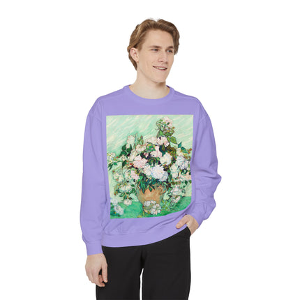 Roses by Vincent Van Gogh Unisex Garment-Dyed Sweatshirt