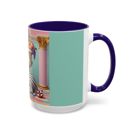 Still Life with Zebra, Fruit, and Pink Columns Colorful Mugs (11oz, 15oz)
