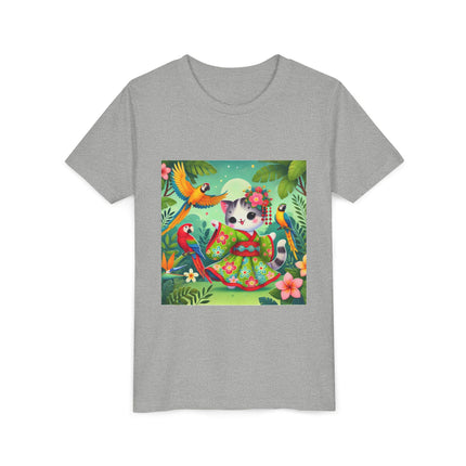 Parrot Dance of the Geisha Kitten Youth Short Sleeve Tee