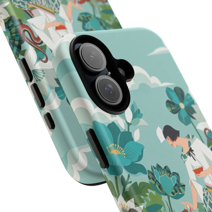 🐉🌿 The Dragon Keeper Phone Case – Art Deco Floral Fantasy