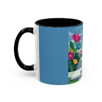 The Lady Of The Secret Garden Colorful Mugs – Art Deco Botanical Elegance
