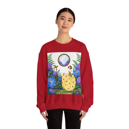 🦜🪷 The Parrot Garden Reflection Crewneck Sweatshirt – Art Deco Fashion Whimsy