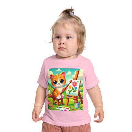 Kitten’s Creative Day Baby T-Shirt – A Little Artist at Play