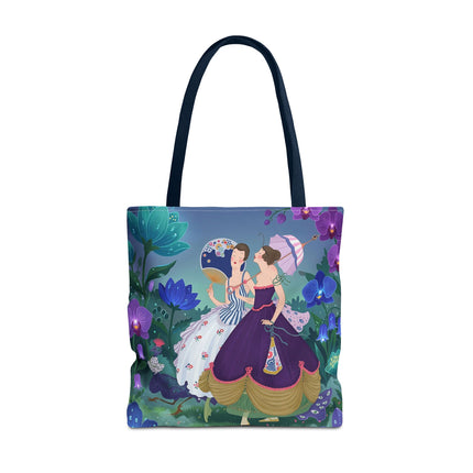 🌸☂️ The Ladies Of The Garden Promenade Tote Bag – Art Deco Floral Elegance