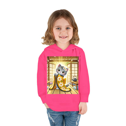 Playful Kitten in the Tea Room Toddler Pullover Fleece Hoodie