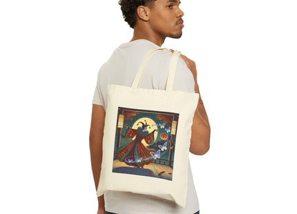 Court Magician with Ghost Butterflies Cotton Canvas Tote Bag