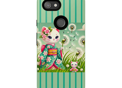 Geisha Kitten and the Dandelion Phone Cases