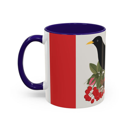 Blackbird & Rose Colorful Mugs – Timeless Elegance & Nature's Harmony