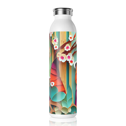 A Playful Red Panda Slim Water Bottle