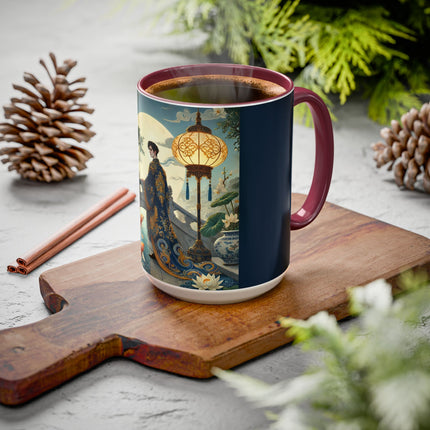 Moonlit Bridge Gentleman Colorful Mug – Imperial Serenity & Moonlit Harmony