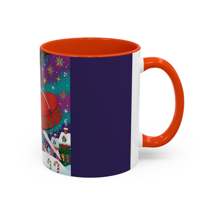 🎁✨ The Lady Of The Christmas Hatbox Colorful Mug – Art Deco Holiday Fantasy