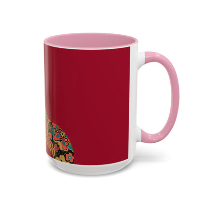 Butterfly Empress of the Crimson Pavilion Colorful Mug (11oz, 15oz) – Art Deco Beauty, Butterfly Elegance & Ornamental Style
