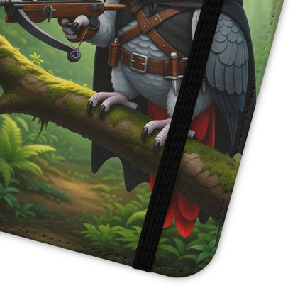 🪶🌲 The African Grey Sentinel Flip Case – Quiet Strength & Woodland Adventure