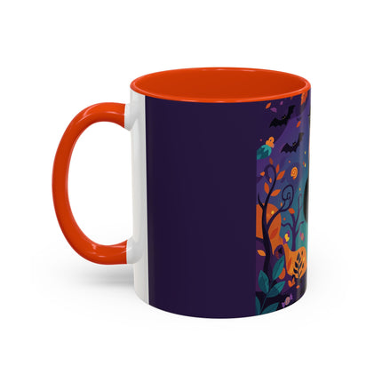 🐈‍⬛🎃 The Midnight Black Cat Masquerade Colorful Mug – Whimsical Halloween Elegance