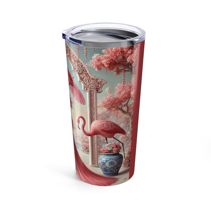 Petals, Porcelain, and Flamingos Tumbler 20oz