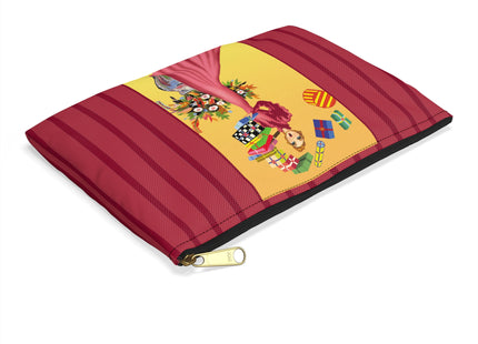 Elegant Holiday Woman with Gifts Accessory Pouch