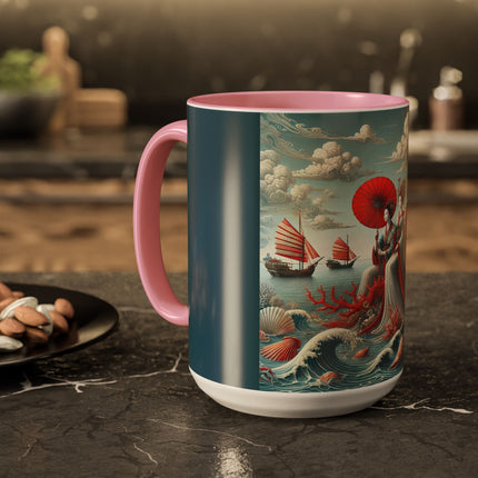 Ladies by the Quiet Sea Colorful Mugs (11oz, 15oz)