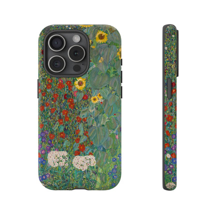 Farm Garden with Sunflowers by Gustav Klimt Phone Cases