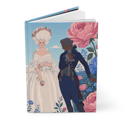 🌸💙 The Lady Of The Romantic Rose Garden Hardcover Journal – Art Deco Floral Romance