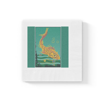 Golden Serenity White Coined Napkins