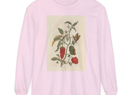 Botanical Pl.15 by Maria Sibylla Merian Garment-dyed Long Sleeve T-Shirt