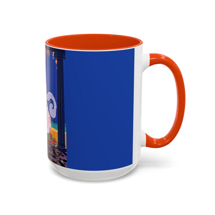 The Moonlit Promenade Colorful Mug (11oz, 15oz) – Blush Elegance, Coastal Romance & Art Deco Style