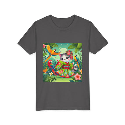 Parrot Dance of the Geisha Kitten Youth Short Sleeve Tee