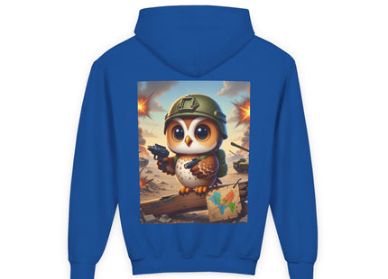 Owl on the Front Lines Youth Heavy Blend Hooded Sweatshirt