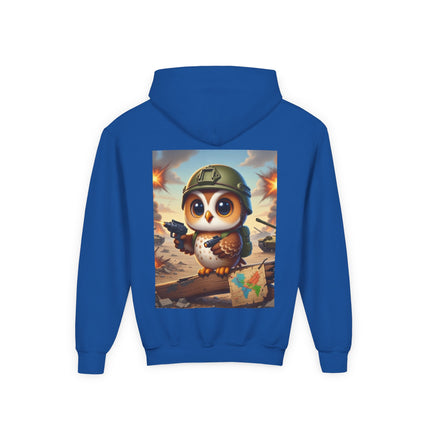 Owl on the Front Lines Youth Hooded Sweatshirt – Courage, Wisdom & Quiet Strength
