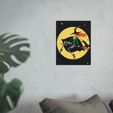 A Witch’s Moonlit Flight Fine Art Posters