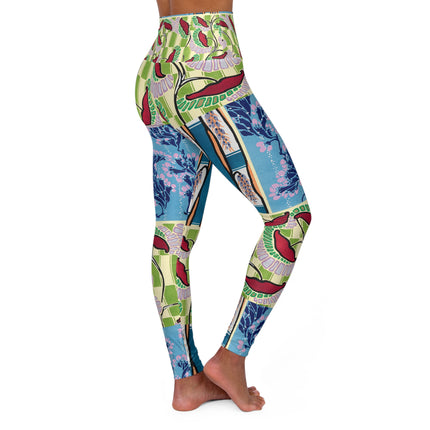 Floral Pattern by Emile-Alain Séguy High Waisted Yoga Leggings (AOP)