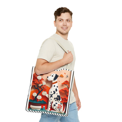 Dalmatian at an Autumn Bonsai Exhibition Tote Bag (AOP)