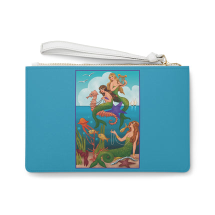 Three Mermaids with Strings of Pearls by Carlo Chiostri Clutch Bag