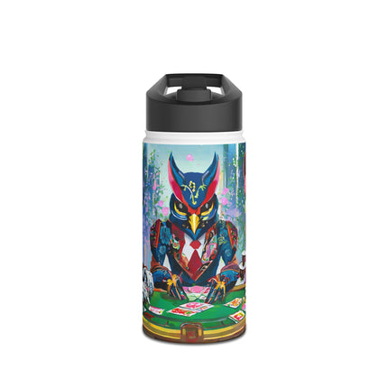 Cyberpunk Owl & Raven Stainless Steel Water Bottle