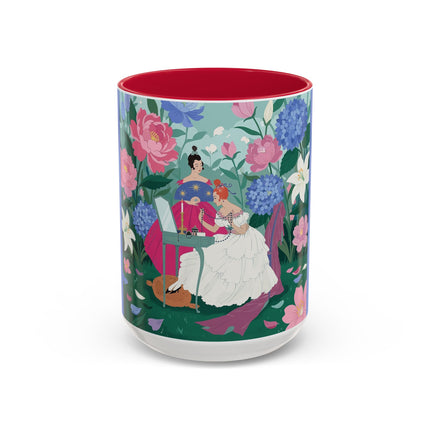 The Ladies Of The Blossoming Vanity Colorful Mugs – Art Deco Floral Elegance