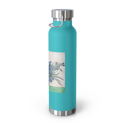 Irises by Vincent Van Gogh Copper Vacuum Insulated Bottle, 22oz