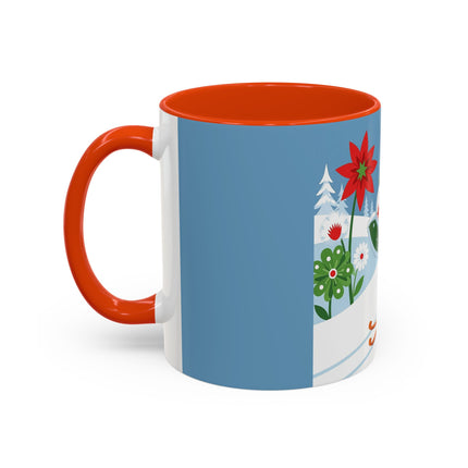 🎿❄️ The Winter Garden Skier Colorful Mug – Whimsical Holiday Fantasy