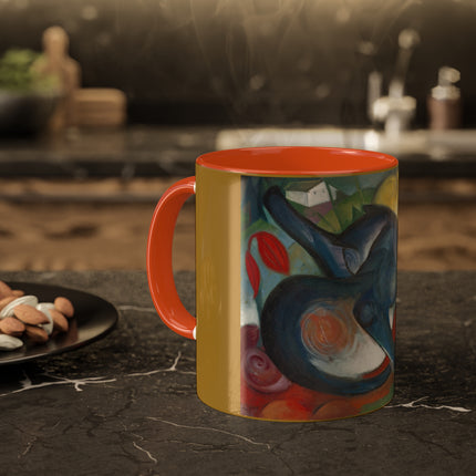 Two Cats, Blue and Yellow by Franz Marc Colorful Mugs, 11oz
