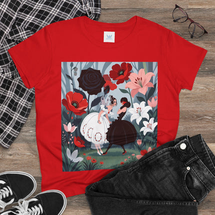 🌹🖤 The Midnight Rose Garden Cotton Tee – Art Deco Floral Fashion