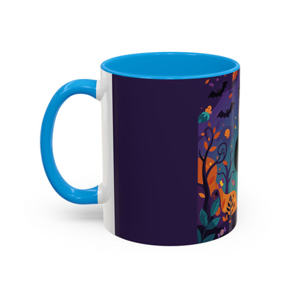 🐈‍⬛🎃 The Midnight Black Cat Masquerade Colorful Mug – Whimsical Halloween Elegance