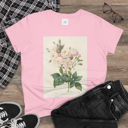 Rosa Noisettiana by Pierre Joseph Redouté Women's Midweight Cotton Tee
