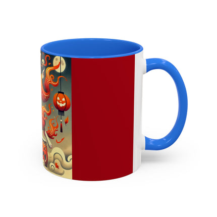 Jack-O’-Lantern Drums & The Kabuki Rabbit Colorful Mugs (11oz, 15oz)