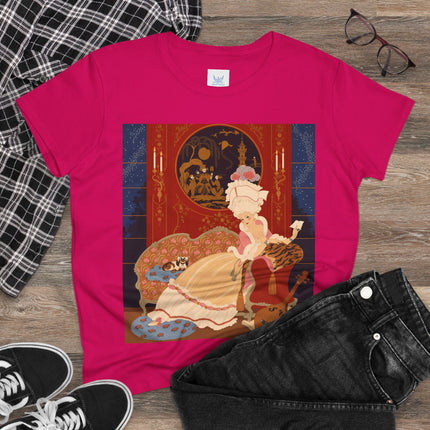 🎼🐈 The Lady Of The Midnight Salon Cotton Tee – Art Deco Fashion Illustration