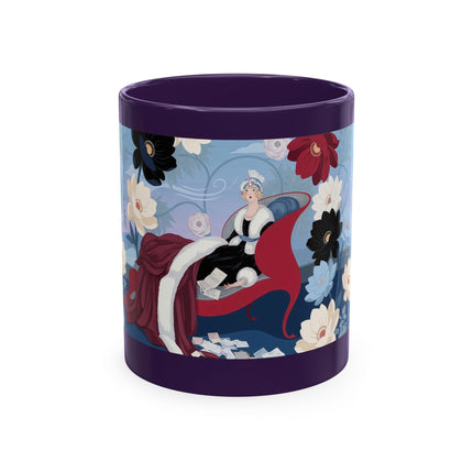 💌🌺 The Lady Of The Scattered Love Letters Ceramic Mug – Art Deco Romantic Elegance
