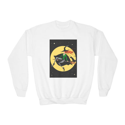 A Witch’s Moonlit Flight Youth Crewneck Sweatshirt