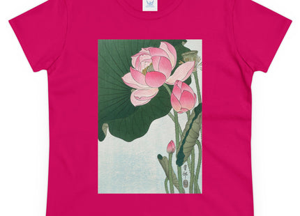 Blooming Lotus Flowers by Ohara Koson Women's Midweight Cotton Tee