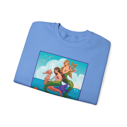 Three Mermaids with Strings of Pearls by Carlo Chiostri Heavy Blend™ Crewneck Sweatshirt