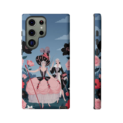 🌹🎭 The Rose Masquerade Promenade Phone Case – Art Deco Floral Elegance