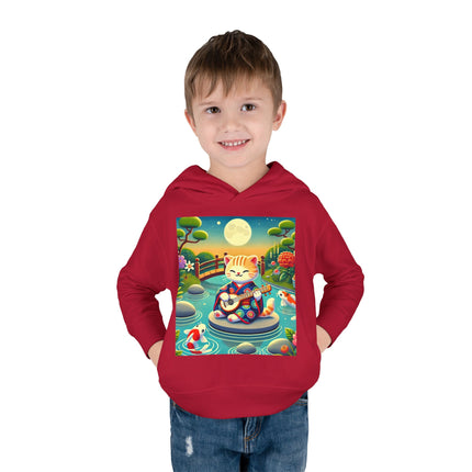 Melodic Kitten by the Koi Pond Toddler Pullover Fleece Hoodie